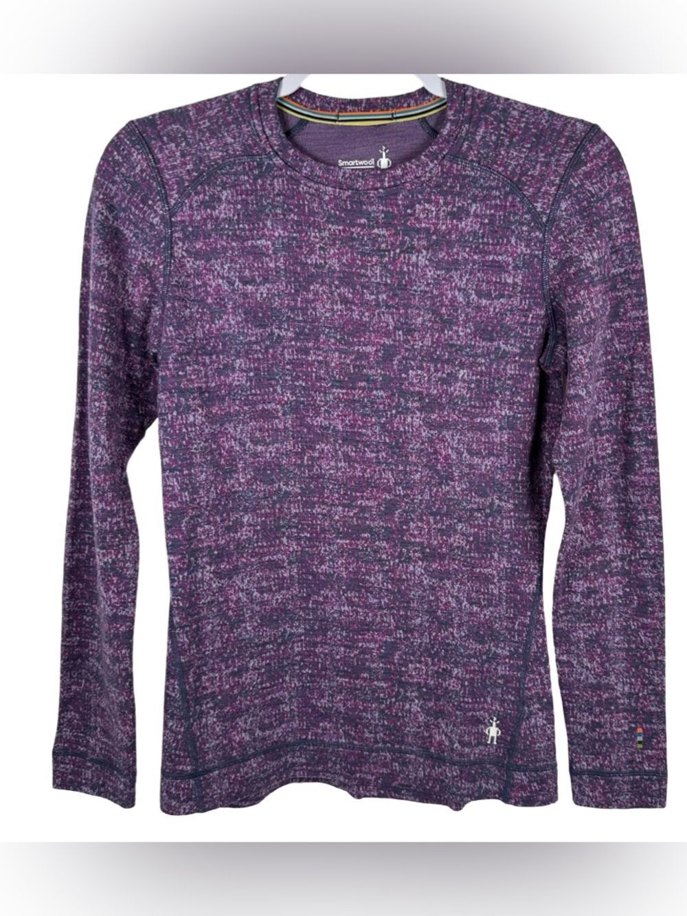Smartwool Purple Space Dye Merino Wool 250 Pattern Crew Long Sleeve Size Small